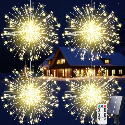 Aofonchy 4 Stück Solar Feuerwerk Lichterketten, 600LED 8 Modi Wasserdicht Hängende Pusteblume Lichterkette, Fernbedienung, Hängende Feuerwerk Lichterkette für Garten Hochzeit Weihnachten Aofonchy 4 Stück Solar Feuerwerk Lichterketten, 600LED 8 Modi Wasserdicht Hängende Pusteblume Lichterkette, Fernbedienung, Hängende Feuerwerk Lichterkette für Garten Hochzeit Weihnachten von Aofonchy
