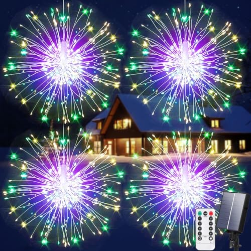 Aofonchy 4 Stück Solar Feuerwerk Lichterketten, 600LED 8 Modi Wasserdicht Hängende Pusteblume Lichterkette, Fernbedienung, Hängende Feuerwerk Lichterkette für Garten Hochzeit Weihnachten Aofonchy 4 Stück Solar Feuerwerk Lichterketten, 600LED 8 Modi Wasserdicht Hängende Pusteblume Lichterkette, Fernbedienung, Hängende Feuerwerk Lichterkette für Garten Hochzeit Weihnachten von Aofonchy