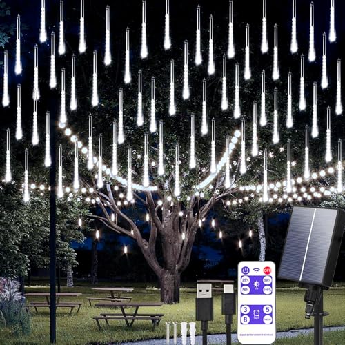 Aofonchy Solar Meteorschauer Lichterketten Außen 10 Röhren 240 LEDs Meteorschauer Regen Beleuchtung, Wasserdicht Meteorschauer Regenlicht für Garten Weihnachten Baum Hochzeit Dekoration Aofonchy Solar Meteorschauer Lichterketten Außen 10 Röhren 240 LEDs Meteorschauer Regen Beleuchtung, Wasserdicht Meteorschauer Regenlicht für Garten Weihnachten Baum Hochzeit Dekoration von Aofonchy