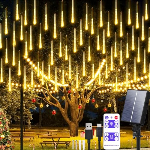 Aofonchy Solar Meteorschauer Lichterketten Außen 10 Röhren 240 LEDs Meteorschauer Regen Beleuchtung, Wasserdicht Meteorschauer Regenlicht für Garten Weihnachten Baum Hochzeit Dekoration Aofonchy Solar Meteorschauer Lichterketten Außen 10 Röhren 240 LEDs Meteorschauer Regen Beleuchtung, Wasserdicht Meteorschauer Regenlicht für Garten Weihnachten Baum Hochzeit Dekoration von Aofonchy