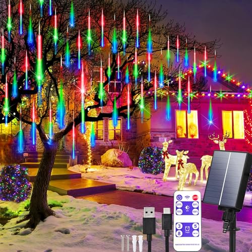 Aofonchy Solar Meteorschauer Lichterketten Außen 10 Röhren 240 LEDs Meteorschauer Regen Beleuchtung, Wasserdicht Meteorschauer Regenlicht für Garten Weihnachten Baum Hochzeit Dekoration Aofonchy Solar Meteorschauer Lichterketten Außen 10 Röhren 240 LEDs Meteorschauer Regen Beleuchtung, Wasserdicht Meteorschauer Regenlicht für Garten Weihnachten Baum Hochzeit Dekoration von Aofonchy