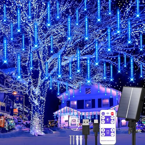 Aofonchy Solar Meteorschauer Lichterketten Außen 10 Röhren 240 LEDs Meteorschauer Regen Beleuchtung, Wasserdicht Meteorschauer Regenlicht für Garten Weihnachten Baum Hochzeit Dekoration Aofonchy Solar Meteorschauer Lichterketten Außen 10 Röhren 240 LEDs Meteorschauer Regen Beleuchtung, Wasserdicht Meteorschauer Regenlicht für Garten Weihnachten Baum Hochzeit Dekoration von Aofonchy