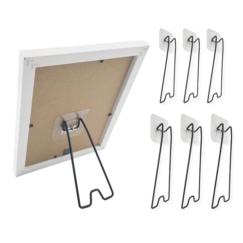 6 Bilderrahmen-Staffelei – 3 kleine (5,9 × 13 cm) und 3 mittelgroße (6,1 × 18 cm) Bilderrahmen-Staffelei, universeller tragbarer verstellbarer Halter, beschädigt Ihren Bilderrahmen nicht, schwarzes von Aogigigio