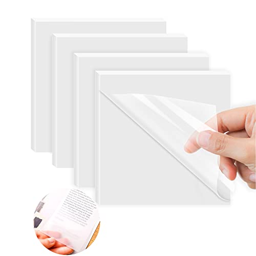 Aohcae 400 Blätter Transparente Haftnotizen, 75X75mm Transparent Sticky Notes Durchsichtige Notizzettel Selbstklebende Notizzettel Für Büros, Haushalte und Studenten von Aohcae