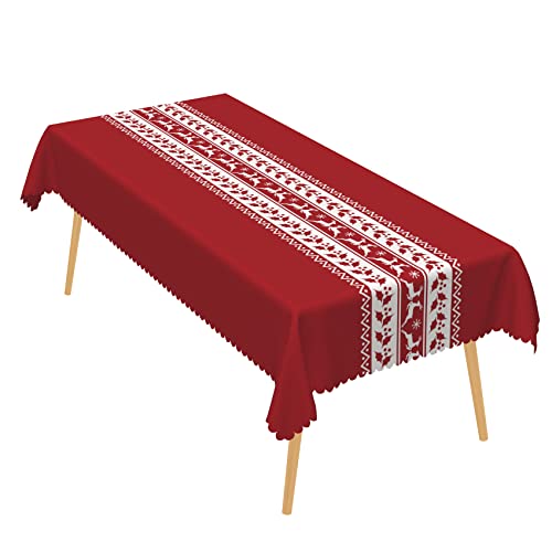 Aoihrraan 153x275cm Rechteckige Tischdecken Schmutzabweisend Wasserdicht und Knitterfrei Tischabdeckung für Terrasse Picknick Party Esszimmer Küche Café Heimdekoration, Roter Und Weißer Weihnachtselch Aoihrraan 153x275cm Rechteckige Tischdecken Schmutzabweisend Wasserdicht und Knitterfrei Tischabdeckung für Terrasse Picknick Party Esszimmer Küche Café Heimdekoration, Roter Und Weißer Weihnachtselch von Aoihrraan