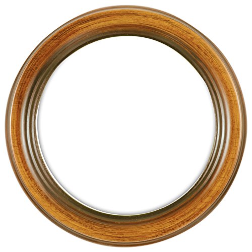 Rundrahmen, runder Bilderrahmen aus Holz im 8x8 cm-Format in nußbaum komplett mit Normalglas von Aoisora