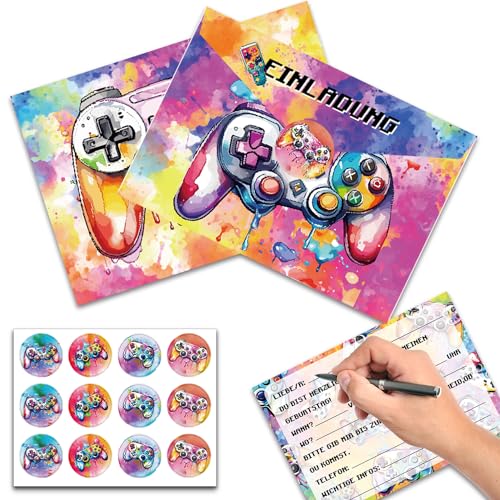Aoiuenok 12 Stück Einladungskarten Kindergeburtstag Junge,Einladungskarten für Kindergeburtstag und Party,Gaming Spiel Einladungskarten,Einladung Karte Einschulung Party,für Junge Jugendliche Mädchen Aoiuenok 12 Stück Einladungskarten Kindergeburtstag Junge,Einladungskarten für Kindergeburtstag und Party,Gaming Spiel Einladungskarten,Einladung Karte Einschulung Party,für Junge Jugendliche Mädchen von Aoiuenok