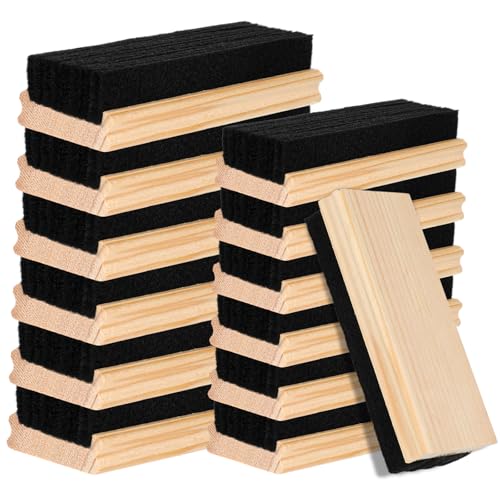 12 Stück Kreidetafel-Radiergummis, Wollfilz-Radierer, staubfrei, Holzkreide-Radierer, Tafelreiniger, Kreidetafel-Radierer, staubfrei, für Kinder, Lehrer, Tafel, Büro, Schulbedarf von AojSup