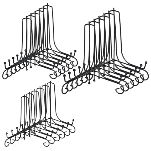 18 Stück rutschfeste Tellerständer für Display, schwarzes Eisen, Staffelei, Tellerhalter, Bilderrahmenhalter, Ständer für Ausstellung, dekorative Foto-Tischplatte, Kunstwerk (10,2 cm, 15,2 cm, 20,3 cm 18 Stück rutschfeste Tellerständer für Display, schwarzes Eisen, Staffelei, Tellerhalter, Bilderrahmenhalter, Ständer für Ausstellung, dekorative Foto-Tischplatte, Kunstwerk (10,2 cm, 15,2 cm, 20,3 cm von AojSup