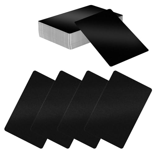 200 Stück Metall-Visitenkarten für Lasergravur – Aluminium-Visitenkartenrohlinge, 8,6 x 5,3 cm, Premium-Metallkarten mit mattschwarzem Finish für individuelles DIY-Design von AojSup