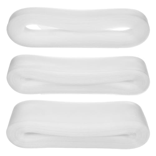 3 Rollen 137,7 m langes Rosshaargeflecht zum Nähen, Besätzen, breites, steifes Polyester-Haarband von AojSup