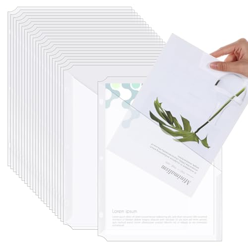 48 Stück Ordnertaschen für 3-Ringordner, transparente Kunststoffmappen, 3-Locher, Dokumententeiler, Poly-Slash-Ordner, Jacken-Organizer mit Taschen für Büro, Zuhause, Schule, transparent 48 Stück Ordnertaschen für 3-Ringordner, transparente Kunststoffmappen, 3-Locher, Dokumententeiler, Poly-Slash-Ordner, Jacken-Organizer mit Taschen für Büro, Zuhause, Schule, transparent von AojSup