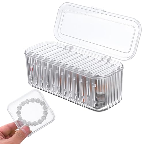 AojSup Acryl-Schmuckschatulle mit 12 tragbaren Etuis – transparenter Schmuck-Organizer und Aufbewahrung für Armbänder, Ohrringe, Ringe, Halsketten, reisefreundliche Vitrine AojSup Acryl-Schmuckschatulle mit 12 tragbaren Etuis – transparenter Schmuck-Organizer und Aufbewahrung für Armbänder, Ohrringe, Ringe, Halsketten, reisefreundliche Vitrine von AojSup