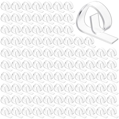 AojSup Transparente Kunststoff-Tischdeckenklammern, winddicht, ideal für Outdoor, Camping, Picknick, Weihnachten, Hochzeiten, Bankette, Abschlussfeiern, 120 Stück (E-Form) von AojSup