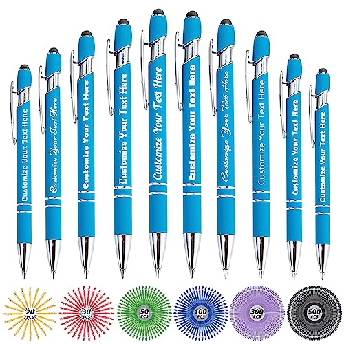 Aokizkdzsw Personalisierte Bulk Stifte, benutzerdefinierte 2 Stück bis 500 Stück Kugelschreiber mit Stylus, kundenspezifische schwarze Tinte Stifte der Gravur Namen und Nachricht Logo, blau Aokizkdzsw Personalisierte Bulk Stifte, benutzerdefinierte 2 Stück bis 500 Stück Kugelschreiber mit Stylus, kundenspezifische schwarze Tinte Stifte der Gravur Namen und Nachricht Logo, blau von Aokizkdzsw