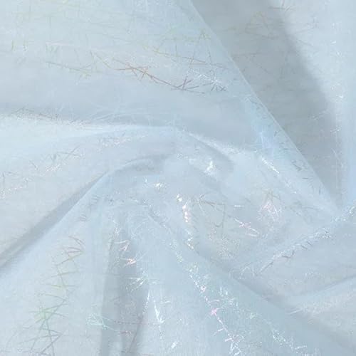 1,5 m x 1 m glitzernder weißer Tüll-Mesh-Stoff mit Laserdraht, glitzernd, glitzerndes Material, Netzstoff für Bühnenauftritte, Kostüme 1,5 m x 1 m glitzernder weißer Tüll-Mesh-Stoff mit Laserdraht, glitzernd, glitzerndes Material, Netzstoff für Bühnenauftritte, Kostüme von Aoktorkit