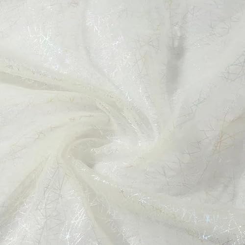1,5 m x 1 m glitzernder weißer Tüll-Mesh-Stoff mit Laserdraht, glitzernd, glitzerndes Material, Netzstoff für Bühnenauftritte, Kostüme 1,5 m x 1 m glitzernder weißer Tüll-Mesh-Stoff mit Laserdraht, glitzernd, glitzerndes Material, Netzstoff für Bühnenauftritte, Kostüme von Aoktorkit