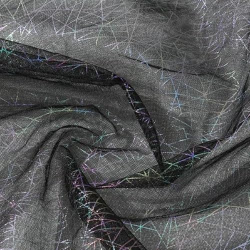 1,5 m x 1 m glitzernder weißer Tüll-Mesh-Stoff mit Laserdraht, glitzernd, glitzerndes Material, Netzstoff für Bühnenauftritte, Kostüme 1,5 m x 1 m glitzernder weißer Tüll-Mesh-Stoff mit Laserdraht, glitzernd, glitzerndes Material, Netzstoff für Bühnenauftritte, Kostüme von Aoktorkit