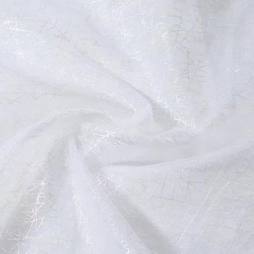 1,5 m x 1 m glitzernder weißer Tüll-Mesh-Stoff mit Laserdraht, glitzernd, glitzerndes Material, Netzstoff für Bühnenauftritte, Kostüme 1,5 m x 1 m glitzernder weißer Tüll-Mesh-Stoff mit Laserdraht, glitzernd, glitzerndes Material, Netzstoff für Bühnenauftritte, Kostüme von Aoktorkit