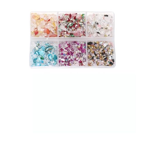 1 Box 60 g zerkleinertes Glas, unregelmäßige Metallic-Chips, 6 Farben, Glitzer, zerbrochene Glassplitter zum Basteln, Vasenfüller, Dekoration, gemischte Farben, Serie A 1 Box 60 g zerkleinertes Glas, unregelmäßige Metallic-Chips, 6 Farben, Glitzer, zerbrochene Glassplitter zum Basteln, Vasenfüller, Dekoration, gemischte Farben, Serie A von Aoktorkit