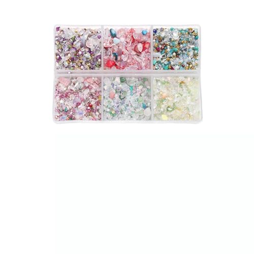 1 Box 60 g zerkleinertes Glas, unregelmäßige Metallic-Chips, 6 Farben, Glitzer, zerbrochene Glassplitter zum Basteln, Vasenfüller, Dekoration, gemischte Farben, Serie B 1 Box 60 g zerkleinertes Glas, unregelmäßige Metallic-Chips, 6 Farben, Glitzer, zerbrochene Glassplitter zum Basteln, Vasenfüller, Dekoration, gemischte Farben, Serie B von Aoktorkit