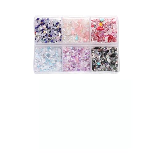 1 Box 60 g zerkleinertes Glas, unregelmäßige Metallic-Chips, 6 Farben, Glitzer, zerbrochene Glassplitter zum Basteln, Vasenfüller, Dekoration, gemischte Farben, Serie C 1 Box 60 g zerkleinertes Glas, unregelmäßige Metallic-Chips, 6 Farben, Glitzer, zerbrochene Glassplitter zum Basteln, Vasenfüller, Dekoration, gemischte Farben, Serie C von Aoktorkit