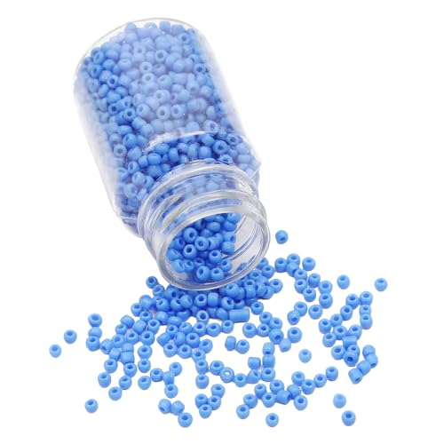 1 Flasche 2 mm blaue Glasperlen, kleine Glasperlen zum Basteln, Armbänder, Schlüsselanhänger 1 Flasche 2 mm blaue Glasperlen, kleine Glasperlen zum Basteln, Armbänder, Schlüsselanhänger von Aoktorkit