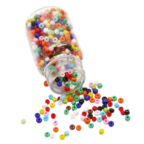 1 Flasche 2 mm bunte Glas-Rocailles, kleine Glasperlen zum Basteln, Armbänder, Schlüsselanhänger 1 Flasche 2 mm bunte Glas-Rocailles, kleine Glasperlen zum Basteln, Armbänder, Schlüsselanhänger von Aoktorkit