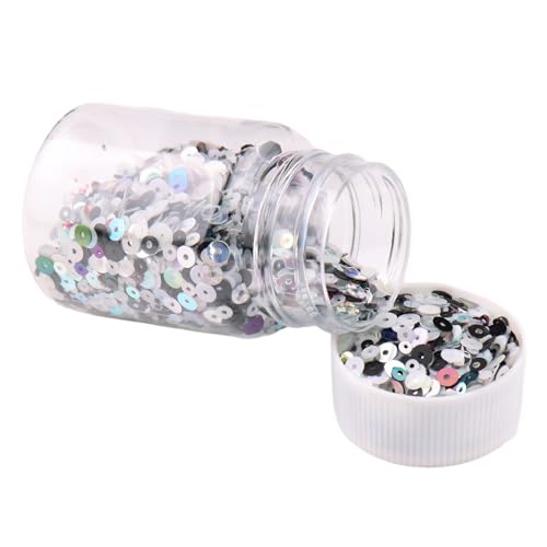 1 Flasche runde Glitzer-Pailletten, 2 mm/3 mm/4 mm, flache lose Pailletten für DIY, Basteln, Nähen, Kleidung, Schwarz und Weiß 1 Flasche runde Glitzer-Pailletten, 2 mm/3 mm/4 mm, flache lose Pailletten für DIY, Basteln, Nähen, Kleidung, Schwarz und Weiß von Aoktorkit