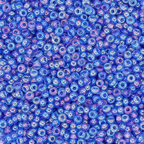 1 Packung 2 mm blau schillernde Rocailles, kleine Glasperlen zum Basteln, Armbänder, Schlüsselanhängerherstellung, ca. 1800 Stück 1 Packung 2 mm blau schillernde Rocailles, kleine Glasperlen zum Basteln, Armbänder, Schlüsselanhängerherstellung, ca. 1800 Stück von Aoktorkit