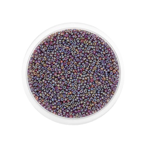 1 Packung 2 mm lila schillernde Rocailles, kleine Glasperlen zum Basteln, Armbänder, Schlüsselanhängerherstellung, ca. 1800 Stück 1 Packung 2 mm lila schillernde Rocailles, kleine Glasperlen zum Basteln, Armbänder, Schlüsselanhängerherstellung, ca. 1800 Stück von Aoktorkit