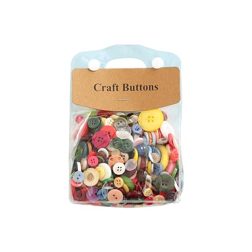 1 Packung Harz-Nähknöpfe, rund, gemischt, bunte Knöpfe für Kleidung, Nähen, DIY-Projekte, 175 g, bunt von Aoktorkit