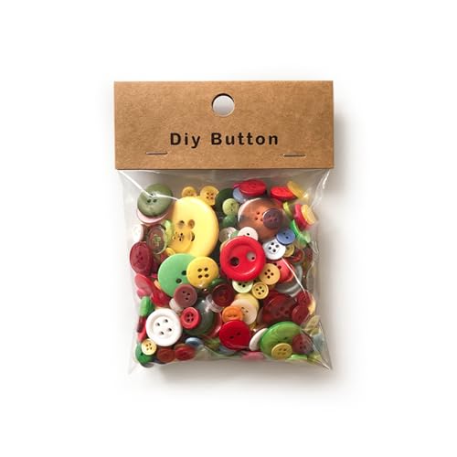 1 Packung Kunstharz-Nähknöpfe, rund, gemischte Knöpfe für Kleidung, Nähen, DIY-Projekte, 150 g, bunt von Aoktorkit