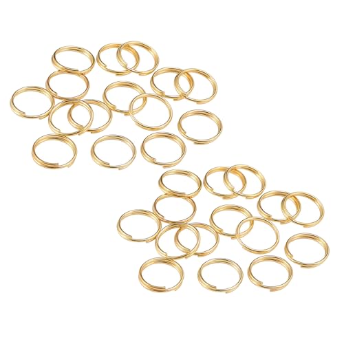 1 Packung Spaltringe, 10 mm, goldfarbene Binderinge, Metall-Schlüsselanhänger für Schmuckherstellung, Handwerk, Bastelarbeiten, ca. 200 Stück 1 Packung Spaltringe, 10 mm, goldfarbene Binderinge, Metall-Schlüsselanhänger für Schmuckherstellung, Handwerk, Bastelarbeiten, ca. 200 Stück von Aoktorkit