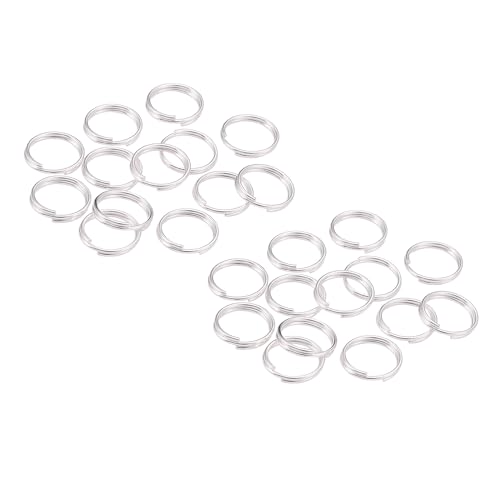 1 Packung Spaltringe, 20 mm, silberfarbene Binderinge, Metall-Schlüsselanhänger für Schmuckherstellung, Handwerk, Bastelarbeiten, ca. 50 Stück 1 Packung Spaltringe, 20 mm, silberfarbene Binderinge, Metall-Schlüsselanhänger für Schmuckherstellung, Handwerk, Bastelarbeiten, ca. 50 Stück von Aoktorkit