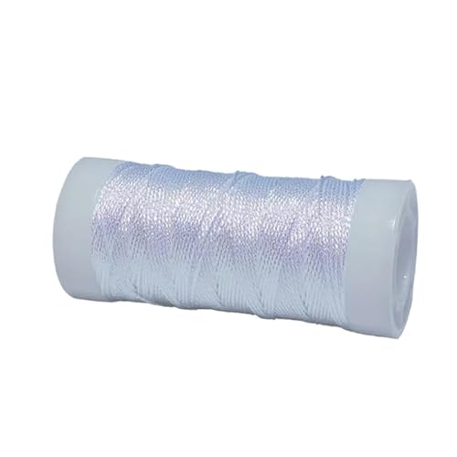 1 Rolle metallisches Häkelgarn, weiß, schillerndes Metallic-Garn, glänzendes Strickgarn für Stickereien 1 Rolle metallisches Häkelgarn, weiß, schillerndes Metallic-Garn, glänzendes Strickgarn für Stickereien von Aoktorkit