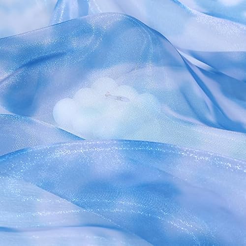 1 m schillernder Farbverlauf, Organza-Polyester-Stoff, 1,42 m, schillernder, holografischer Gaze-Stoff für Bühnenkostüm, Blau 1 m schillernder Farbverlauf, Organza-Polyester-Stoff, 1,42 m, schillernder, holografischer Gaze-Stoff für Bühnenkostüm, Blau von Aoktorkit