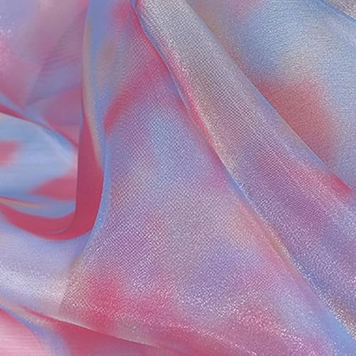 1 m schillernder Farbverlauf, Organza-Polyester-Stoff, 1,42 m, schillernder, holografischer Gaze-Stoff für Bühnenkostüm, Rot und Blau 1 m schillernder Farbverlauf, Organza-Polyester-Stoff, 1,42 m, schillernder, holografischer Gaze-Stoff für Bühnenkostüm, Rot und Blau von Aoktorkit
