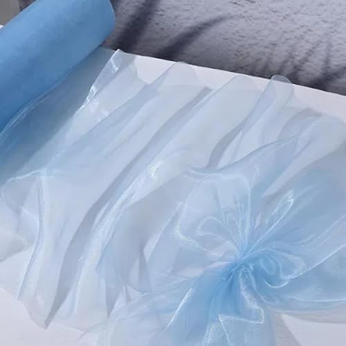1 m schillernder Organza-Stoff, hellblau, Farbverlauf, Polyester-Organza-Stoff, 45 cm, schillernde, holografische Gaze-Stoffe für Bühnenkostüm, Performance-Kostüm 1 m schillernder Organza-Stoff, hellblau, Farbverlauf, Polyester-Organza-Stoff, 45 cm, schillernde, holografische Gaze-Stoffe für Bühnenkostüm, Performance-Kostüm von Aoktorkit