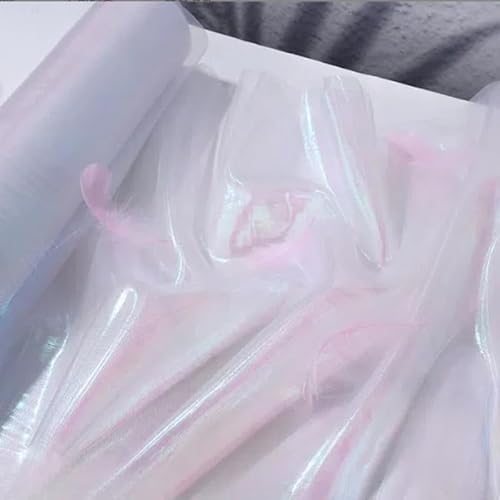 1 m schillernder Organza-Stoff, hellblau, Farbverlauf, Polyester-Organza-Stoff, 45 cm, schillernde, holografische Gaze-Stoffe für Bühnenkostüm, Performance-Kostüm 1 m schillernder Organza-Stoff, hellblau, Farbverlauf, Polyester-Organza-Stoff, 45 cm, schillernde, holografische Gaze-Stoffe für Bühnenkostüm, Performance-Kostüm von Aoktorkit