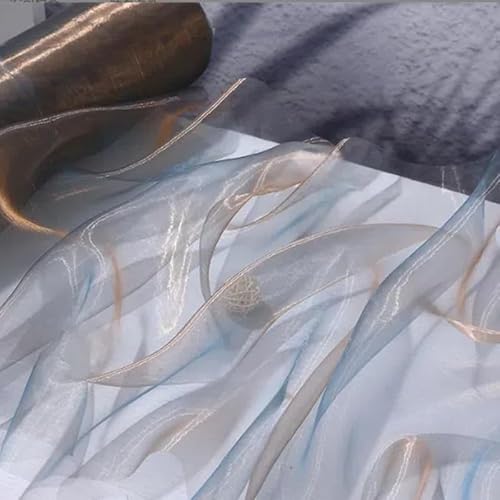 1 m schillernder Organza-Stoff, hellblau, Farbverlauf, Polyester-Organza-Stoff, 45 cm, schillernde, holografische Gaze-Stoffe für Bühnenkostüm, Performance-Kostüm 1 m schillernder Organza-Stoff, hellblau, Farbverlauf, Polyester-Organza-Stoff, 45 cm, schillernde, holografische Gaze-Stoffe für Bühnenkostüm, Performance-Kostüm von Aoktorkit