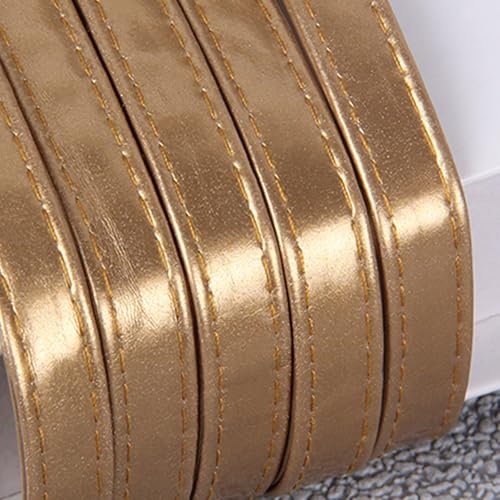 10 mm x 5 m flaches PU-Lederband, doppelseitig, Lederband für Bastelarbeiten, goldfarben von Aoktorkit