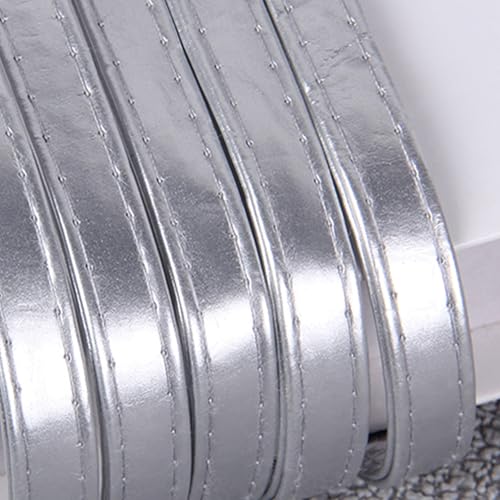 10 mm x 5 m flaches PU-Lederband, doppelseitiger Lederstreifen für Bastelarbeiten, Silber von Aoktorkit