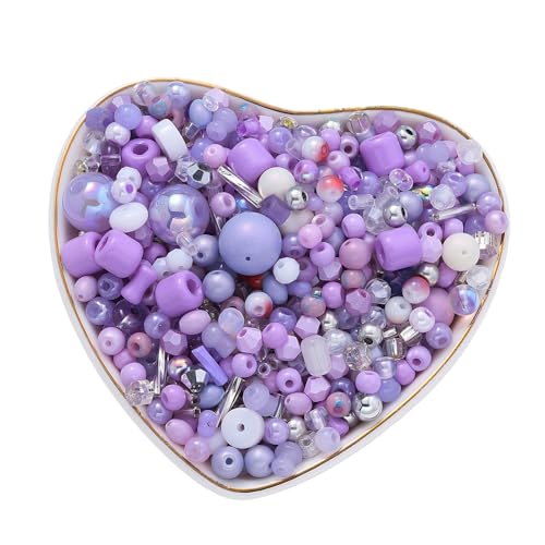 2 Packungen 2–10 mm gemischte Glas-Rocailles, kleine Glasperlen zum Basteln, Schlüsselanhängerherstellung, Violett 2 Packungen 2–10 mm gemischte Glas-Rocailles, kleine Glasperlen zum Basteln, Schlüsselanhängerherstellung, Violett von Aoktorkit