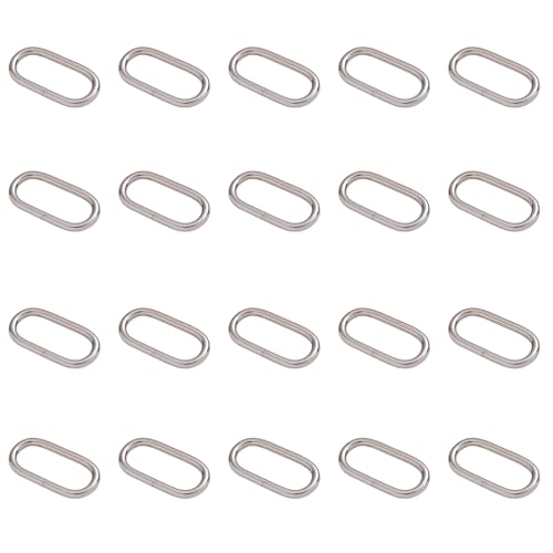20 Stück offene Binderinge, 22 mm x 6 mm, ovale Verbindungsringe aus Metall für Schmuckherstellung, Taschen, Geldbörsen, Schlüsselanhänger von Aoktorkit