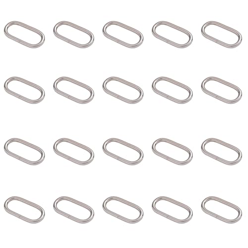 20 Stück offene Binderinge, 22 mm x 6 mm, ovale Verbindungsringe aus Metall für Schmuckherstellung, Taschen, Geldbörsen, Schlüsselanhänger von Aoktorkit