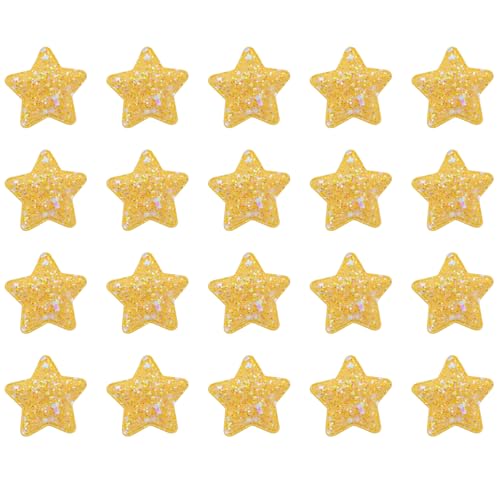 20 x Pailletten-Stern-Aufnäher mit gelbem Stern, Applikation für Kleidung, 4,8 cm von Aoktorkit