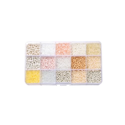 212 g, 2–7 mm, gemischte Glas-Rocailles, kleine Glasperlen zum Basteln, Armbänder, Schlüsselanhängerherstellung, Beige-Ton 212 g, 2–7 mm, gemischte Glas-Rocailles, kleine Glasperlen zum Basteln, Armbänder, Schlüsselanhängerherstellung, Beige-Ton von Aoktorkit