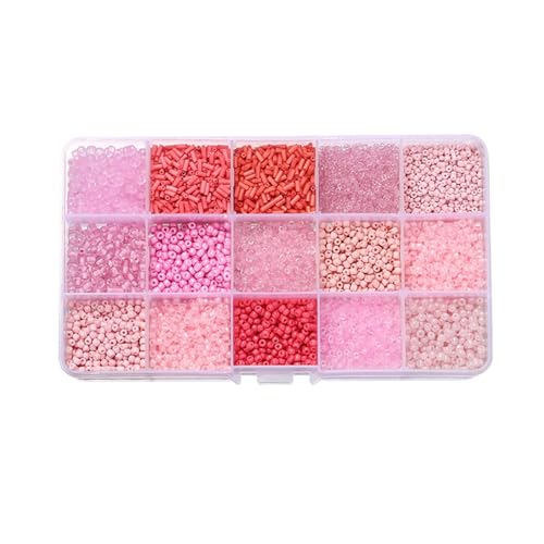 212 g, 2–7 mm, gemischte Glas-Rocailles, kleine Glasperlen zum Basteln, Armbänder, Schlüsselanhängerherstellung, rosa Ton 212 g, 2–7 mm, gemischte Glas-Rocailles, kleine Glasperlen zum Basteln, Armbänder, Schlüsselanhängerherstellung, rosa Ton von Aoktorkit