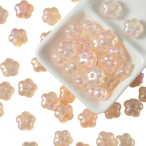 30 Stück 13 mm Glitzer-Harz-Blumenperlen orange glänzende florale lose Perlen zum Basteln 30 Stück 13 mm Glitzer-Harz-Blumenperlen orange glänzende florale lose Perlen zum Basteln von Aoktorkit